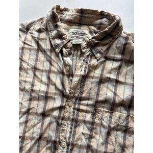 Ralph Lauren Jeans Co Plaid Short Sleeve Button Up Men's Large‎ Cotton